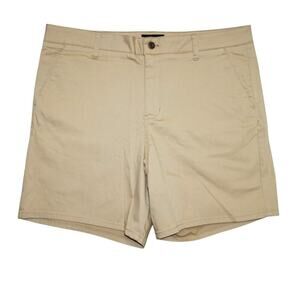 RSQ Beige Chino Shorts – Size 38 Men's Casual Stretch Twill Flat Front